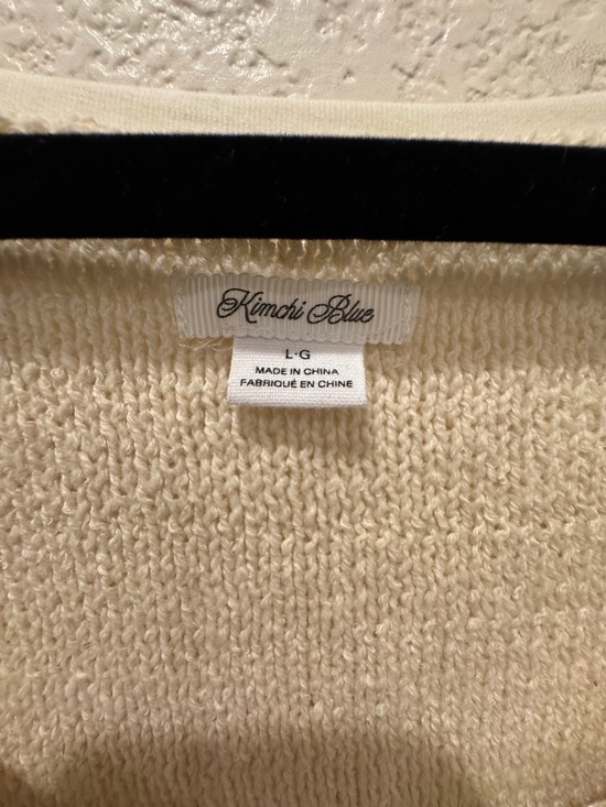 Urban Outfitters Kimchi Blue Cream Open-Knit V-Neck Sweater - Picture 5 of 5